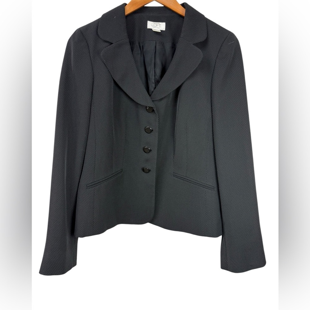 LOFT  Black Polka Dot Women's Blazer size 10P - Picture 8 of 9